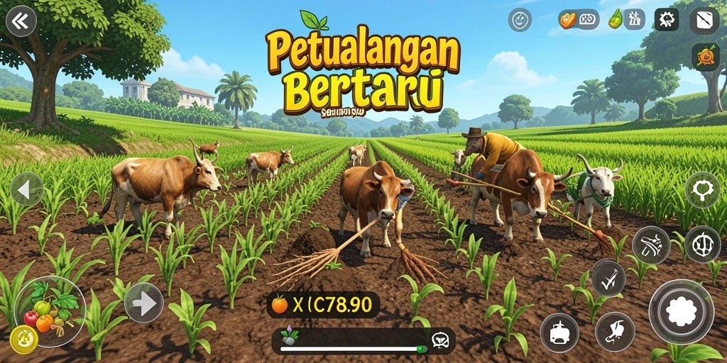 Gameplay seru dalam C7890 dengan pertanian yang indah.
