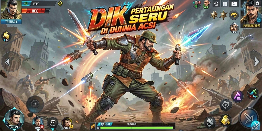 Tampilan aksi epik dalam DKK yang penuh tantangan dan keseruan.
