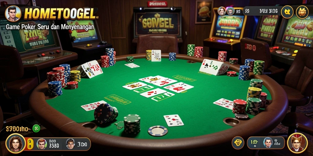 Screenshot HOMETOGEL menunjukkan gameplay poker yang menarik dan seru.