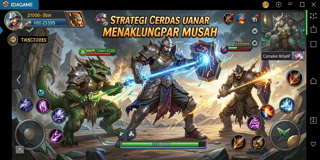 Screenshot utama menunjukkan aksi taktis dalam IDAGAME.