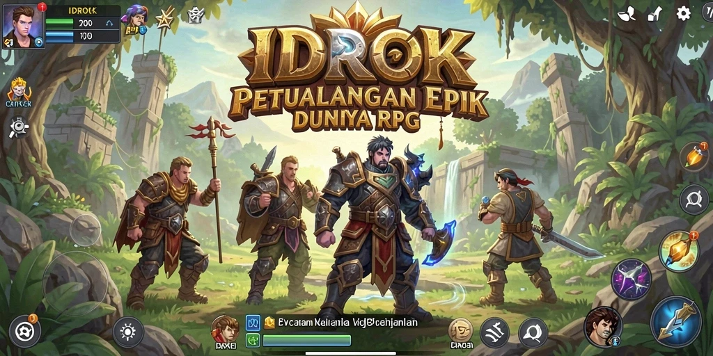 Screenshot gameplay dari IDROK menunjukkan petualangan RPG yang seru.