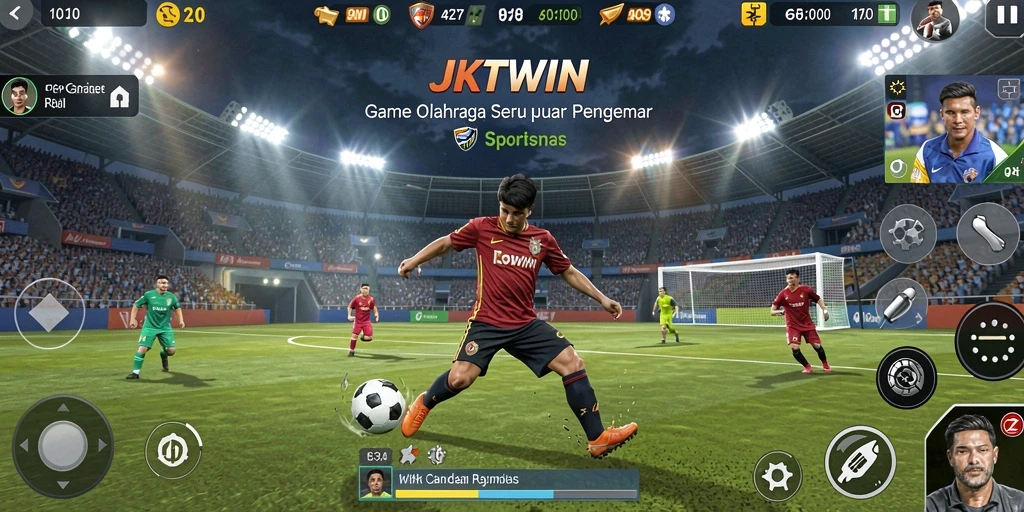 Gameplay intens dalam JKTWIN yang melibatkan strategi olahraga.