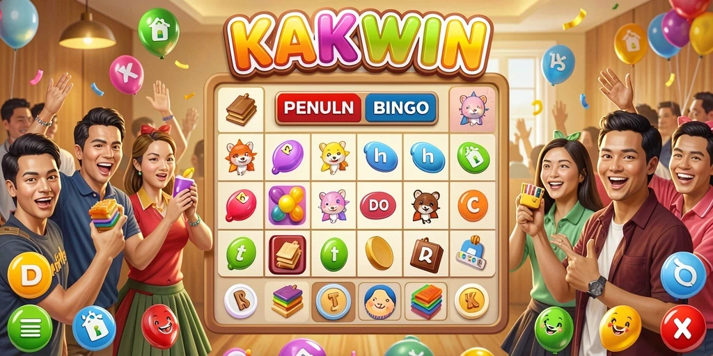 Tampilan gameplay seru KAKWIN dengan Bingo interaktif.