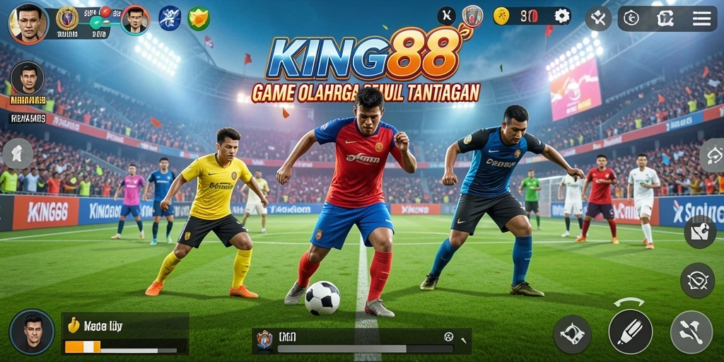 Tangkapan layar utama <strong>KING88</strong> menampilkan aksi seru dalam pertandingan olahraga.