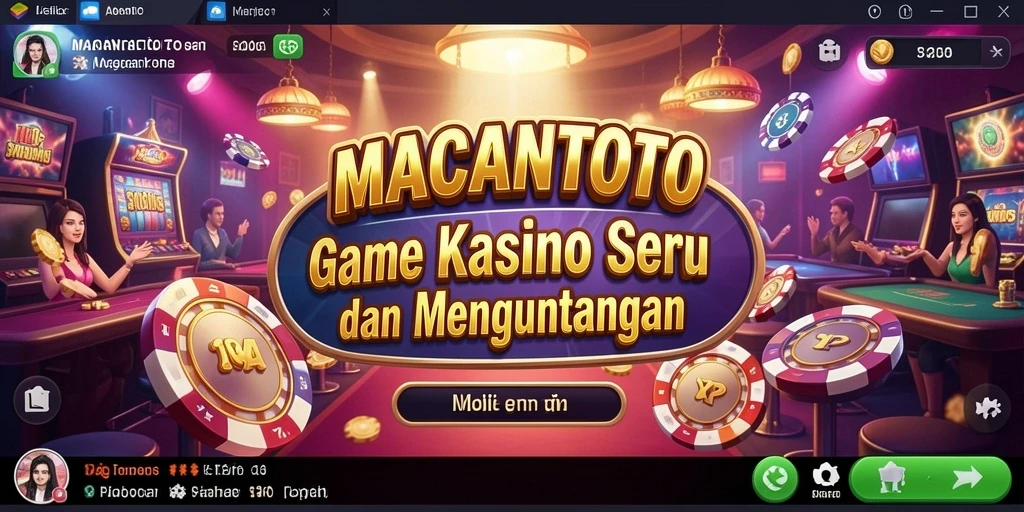Tangkapan layar gameplay MACANTOTO menampilkan suasana kasino yang mendebarkan.