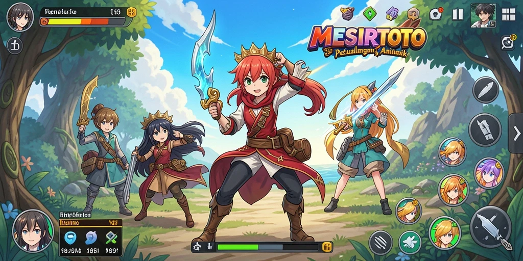 Tangkapan layar gameplay MESIRTOTO yang penuh aksi dan karakter menarik.