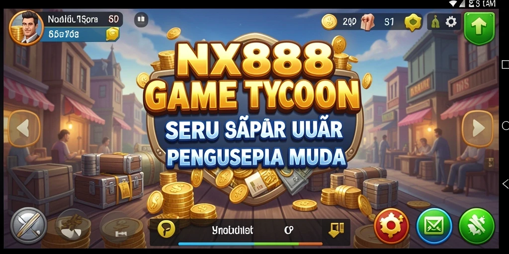 Screenshot NX888 menampilkan momen mendebarkan dalam permainan Tycoon.