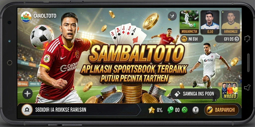 Tampilan antarmuka aplikasi SAMBALTOTO dengan fitur taruhan olahraga yang menarik.