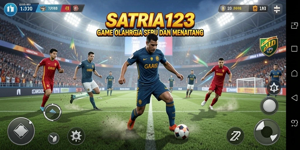 Screenshot SATRIA123 menampilkan aksi seru dalam pertandingan olahraga.