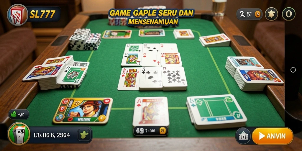 Tampilan gameplay SL777 yang menarik dan seru saat bermain Gaple.