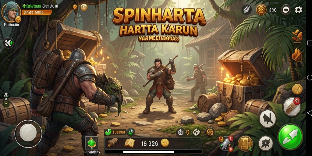 Tampilan gameplay SPINHARTA dengan aksi dan petualangan yang seru.