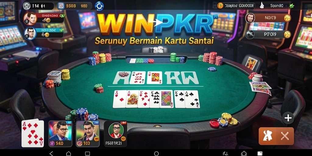 Screenshot gameplay <strong>WINPKR</strong> yang menunjukkan keseruan bermain kartu.